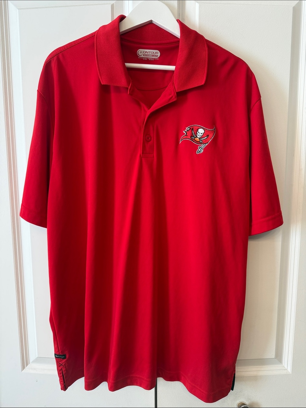 Tampa Bay Buccaneers with Miller Lite emblem Red Polo Shirt